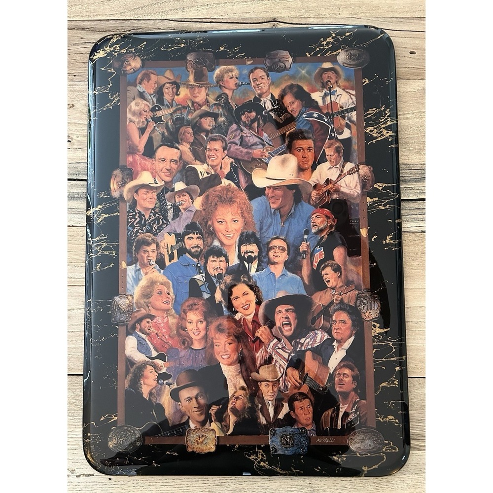 Vtg Clemente Micarelli Country Music Legends Poster Plaque Lacquered Rare HTF